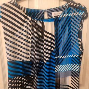 Calvin Klein Women's blouse, Size M, Color Blue, Black, White